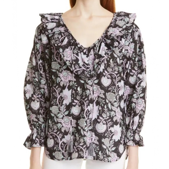 Mille - May‎ Linen Ruffle Blouse